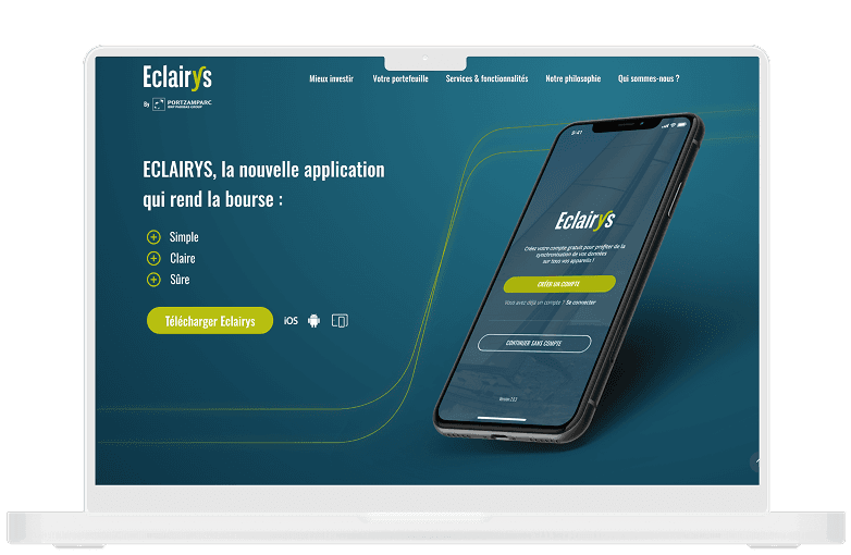 Mockup de l'application Eclairys